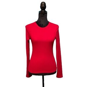 SHEIN Basics Red Ribbed Long Sleeve - Size Medium